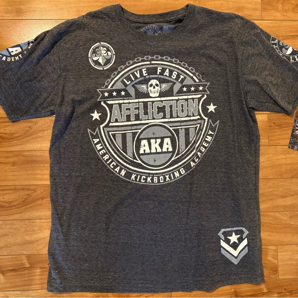 Affliction Men's Dark Gray AKA Graphic Tee